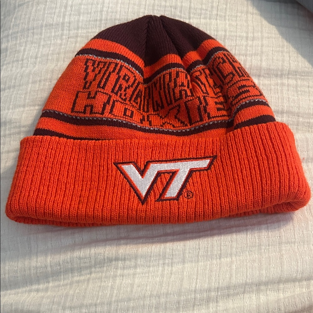 Virginia Tech Hokies Orange and Maroon Beanie